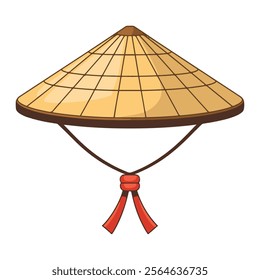 Asian conical hat vector illustration. Isolated traditional design, ideal for cultural, historical, or travel themed projects and graphics.






