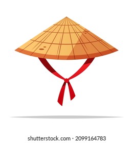 Asian conical hat vector isolated illustration