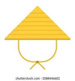 asian conical straw hat clip art vector illustration