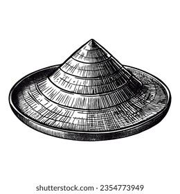 asian conical straw hat