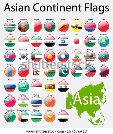 Asian continent flags