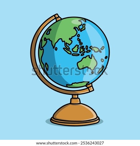 Asian countries on globe isolated on blue background