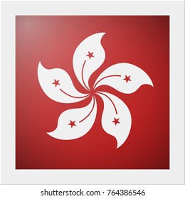 Asian country flag collection with photo of Hong Kong flag , vector , illustration