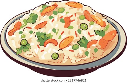 Asian cuisine Fried rice, chinese food vector