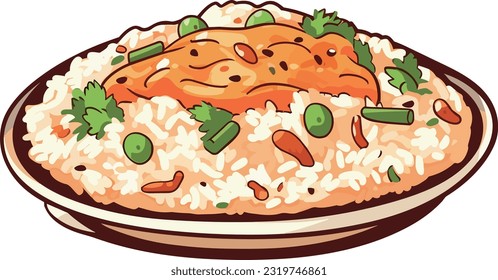 Asian cuisine Fried rice, chinese food vector