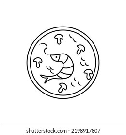 Asian cuisine with seafood icon vector illustration symbol