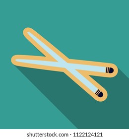 Asian cuisine traditional food culture vector objects. Sushi, chopsticks and rice meal.