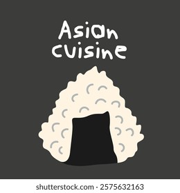 Asian cuisine vector set. Cartoon stickers for asian restaurants and other printed products. Dim sum, sushi rolls, rice, egg, seafood