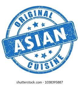 Asian cuisine vector stamp illustration isolated on white background