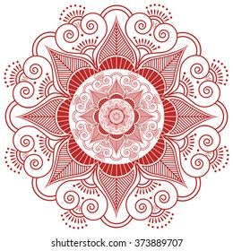 Asian culture inspired  wedding makeup mandala henna tattoo decoration flower shape made out of leaves, hearts in  red and white symbolizing happiness, love and spiritual life , zen , inner peace
