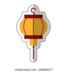 asian culture lantern icon vector illustration design