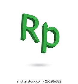 Asian currency symbol strengthened concept design:Indonesia Rupiah