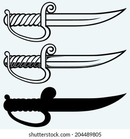 Asian dagger. Image isolated on blue background