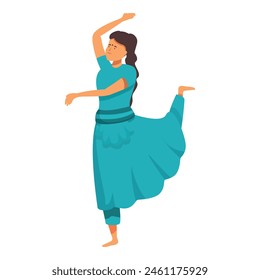 Asian dancer icon cartoon vector. Indian girl culture. Style dancing