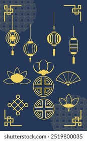 Asian decorations, lanterns and other ornaments