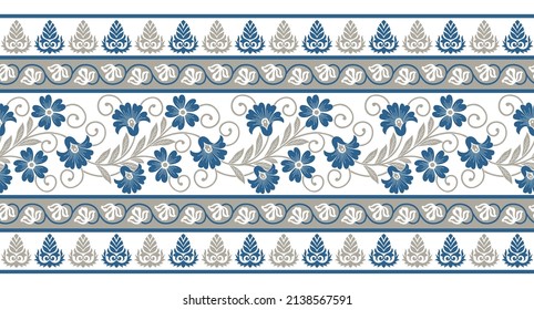 Asian decorative floral border design