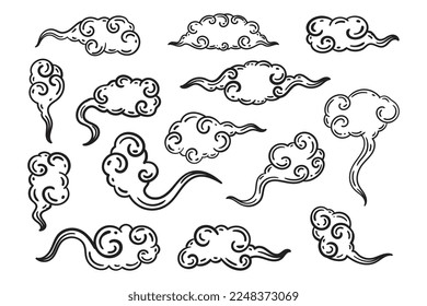 Asian Decorative Illustration Doodle Cloud