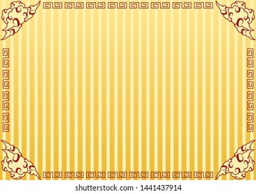 Asian design clouds background with meander pattern