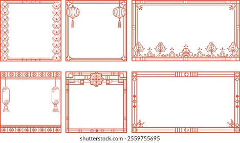Asian design frame decoration set