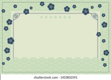 Asian design template with traditional pattern. Vintage poster, menu, banner, flayer.