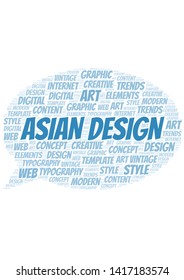 Asian Design word cloud. Wordcloud made with text only.