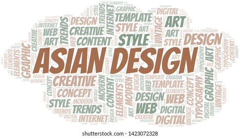 Asian Design word cloud. Wordcloud made with text only.