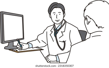 Asian doctor examining a patient