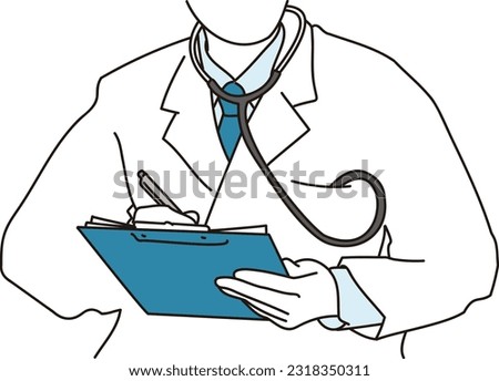 Asian doctor's hand to examine