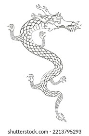 asian dragon beast monochrome icon