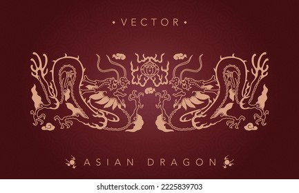 Totemmuster des asiatischen Drachen-Drachen