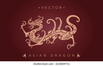 Totemmuster des asiatischen Drachen-Drachen