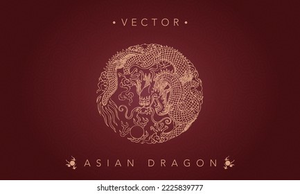 Asian dragon chinese dragon totem pattern