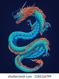 Asian dragon design vector Illustration