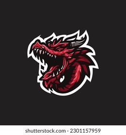 Asian dragon esport mascot logo illustration
