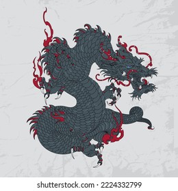Asian Dragon. Tattoo Illustration. Symbol. Mythology