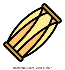 Asian drums icon outline vector. Temple culture. Tibet travel color flat