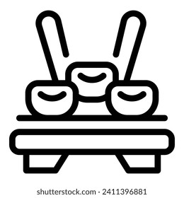 Asian dumplings stand icon outline vector. Cuisine cook. Wonton ravioli