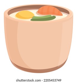 Asian egg soup icon cartoon vector. Japan food. Cuisine ramen