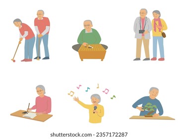 Asian elderly people hobbies. Pensioner and retirement.