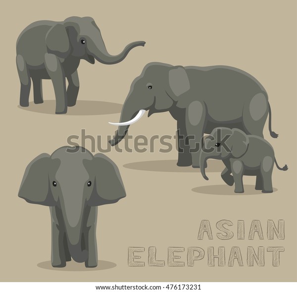 Asian Elephant Cartoon Vector Illustration: เวกเตอร์สต็อก (ปลอดค่าลิขสิทธิ์) 476173231 ...