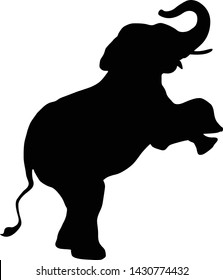 Asian Elephant Silhouette Vector Style