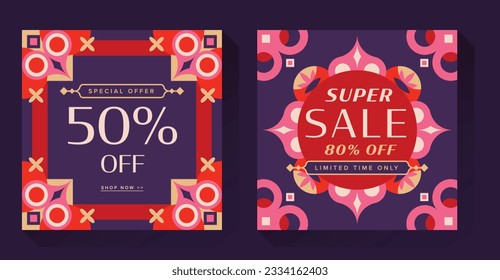 Asian Ethnic Style Sale Banner Template Design