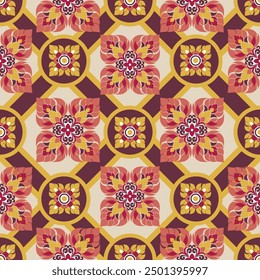 Estilo asiático del patrón de la tela. El diseño se inspiró en motivos asiáticos regionales y el arte tailandés.Ropa asiática perfecta o papel de regalo para ocasiones en las que se desea un estilo asiático de lujo.