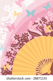Asian fan abstract background