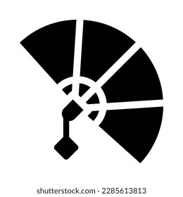 asian fan solid icon illustration vector graphic