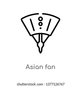 asian fan vector line icon. Simple element illustration. asian fan outline icon from signs concept. Can be used for web and mobile