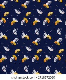 Asian fans pattern, textile print