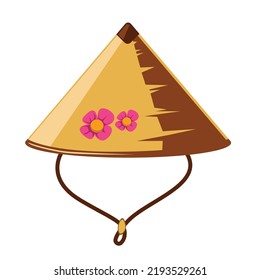 asian farmer hat vector design