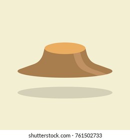Asian farmer hat. Vector Illustration
