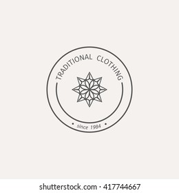 Asian fashion shops logo template. Vector ethnic ornamental design for clothing and accessories boutiques.